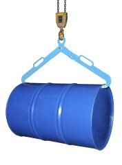 Scherengreifer, für liegende 200-l-Stahl-Spundfässer, blau.