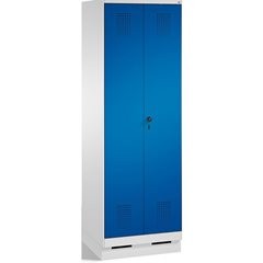 EVOLO Raumpflege-/Geräteschrank, verkürzte Trennwand, 6 Haken, Abteile 2 x 300 m