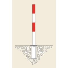 Sperrpfosten aus Stahl, zum Einbetonieren, 70 x 70 mm, feuerverzinkt, 2 Kettenösen.