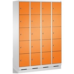 EVOLO Fächerschrank, mit Sockel, 4 Abteile, je 5 Fächer, Abteilbreite 300 mm, li