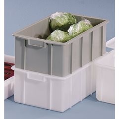 Kunststoff-Stapelbehälter, Inhalt 35 l, Außenmaße LxBxH 600 x 355 x 210 mm, grau