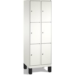 EVOLO Fächerschrank, mit Füßen, 2 Abteile, je 3 Fächer, Abteilbreite 300 mm, ver