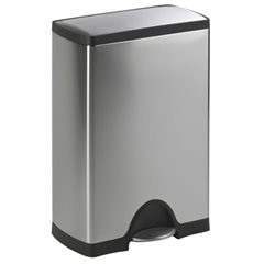 Edelstahl-Pedalabfallsammler, Volumen 50 l, BxHxT 503 x 655 x 326 mm, Modell SQU