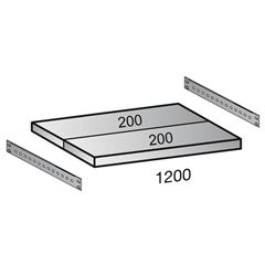 Fachboden für CLEANA-Steckregal, Bodenbreite 1200 mm, Tiefe 400 mm.
