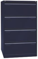 Hängeregistraturschrank LIGHT, 2-bahnig, 4 Schübe, DIN A4, oxfordblau.