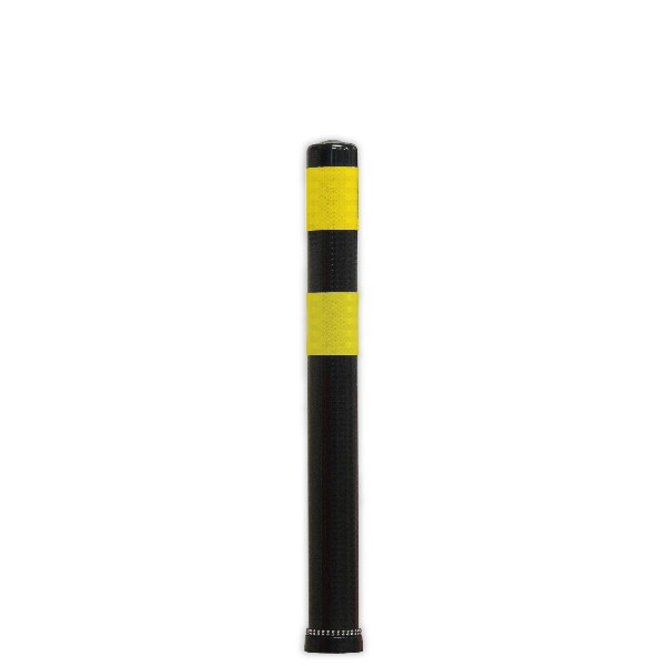 Poller 80 cm schwarz mit 2 gelben Reflex-Streifen