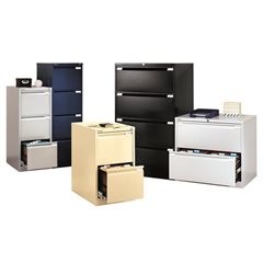 Hängeregistraturschrank, 1-bahnig, 2 Schübe, DIN A4, tiefschwarz.