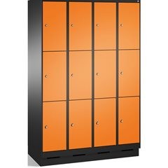 EVOLO Fächerschrank, mit Sockel, 4 Abteile, je 3 Fächer, Abteilbreite 300 mm, sc