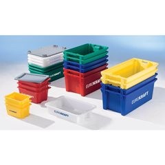 Drehstapelbehälter aus lebensmittelechtem Polypropylen, Volumen 34 l, VE 3 Stk, Wände und Boden gesc