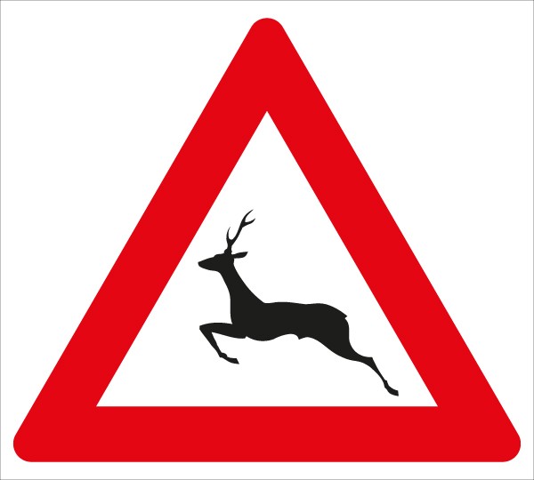 §50/13b Achtung Wildwechsel | flaches Verkehrszeichen