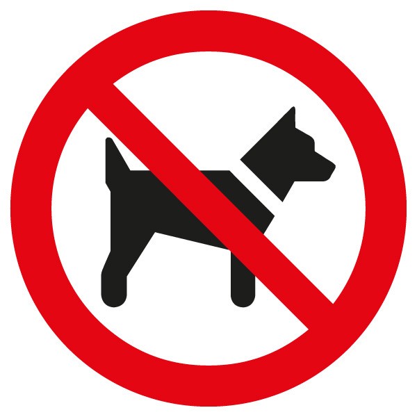 Verbots-Aufkleber Mitführen von Hunden dm. 400mm