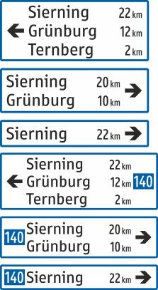 §53/13b Wegweiser | dreizeilig flache Ausführung