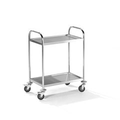 Edelstahl-Servierwagen, 2 Etagen, LxBxH 705 x 405 x 940 mm.