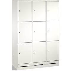 EVOLO Fächerschrank, mit Sockel, 3 Abteile, je 3 Fächer, Abteilbreite 400 mm, ve