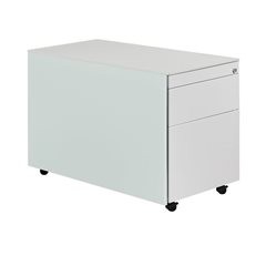 Schubladencontainer mit Rollen, HxT 570 x 800 mm, 1 Materialschub, 1 Hängeregistratur, lichtgrau / l