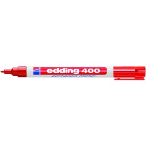Permanentmarker 400, Rundspitze, 1 mm, Schreibf.: rot