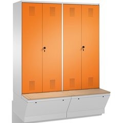 EVOLO Garderobenschrank, zueinander schlagende Türen, mit Aufbewahrungsbox, 4 Ab