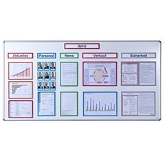 Magnetische Infotasche, für Überschriften, DIN A3 quer / DIN A2 hoch, 435 x 60 mm, Rahmen orange, VE