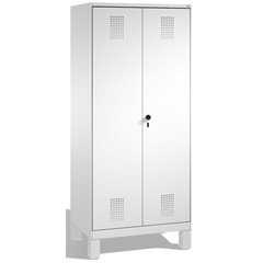 EVOLO Raumpflege-/Geräteschrank, verkürzte Trennwand, 6 Haken, Abteile 2 x 400 m