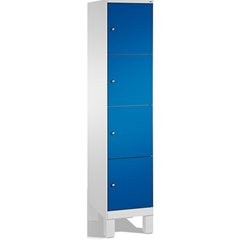 EVOLO Fächerschrank, mit Füßen, 1 Abteil, 4 Fächer, Abteilbreite 400 mm, lichtgr