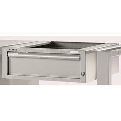 Werkbank-Baukastensystem, Unterbauschrank, Höhe 204 mm, 1 Schublade, lichtgrau.