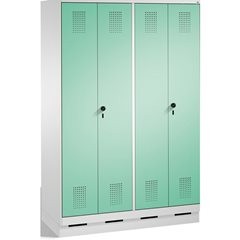 EVOLO Garderobenschrank, zueinander schlagende Türen, 4 Abteile, Abteilbreite 30