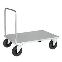 Plattformwagen Tragfähigkeit 500 kg, mit 1 Schiebebügel, LxBxH 1000 x 700 x 900 mm, ohne Feststeller