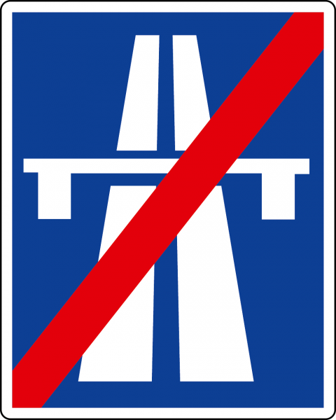 §53/8b Ende der Autobahn flach Scotchlite Typ1 | Flach