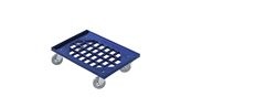 Transportroller, Gitterladefläche, Vollgummi-Räder, 605 x 410 mm, ab 5 Stk.