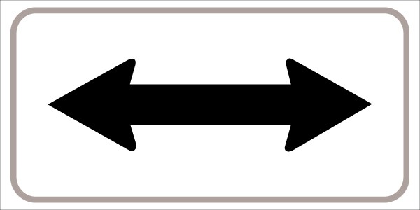 §54/5 Zusatztafel mit Pfeil "<-->"