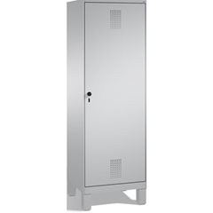 EVOLO Garderobenschrank, Tür über 2 Abteile, mit Füßen, 2 Abteile, 1 Tür, Abteil