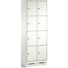 EVOLO Fächerschrank, mit Sockel, 2 Abteile, je 4 Fächer, Abteilbreite 300 mm, ve