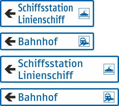 §53/13c Wegweiser| zweizeilig flache Ausführung