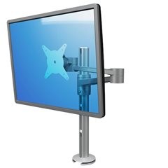 Monitorarm VIEWLITE, höhenverstellbar, zwei Ausleger, silber / weiß.