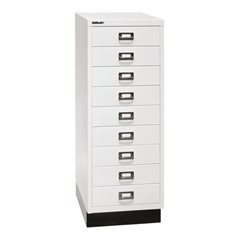 MultiDrawer™ 39er Serie, mit Sockel, DIN A3, 9 Schubladen, verkehrsweiß, schwarz