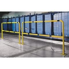 Schutzbügel, Stahl, Ø 42 mm, zum Aufdübeln, feuerrot RAL 3000, Breite 1000 mm.