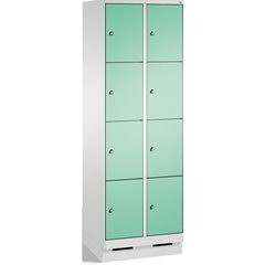 EVOLO Fächerschrank, mit Sockel, 2 Abteile, je 4 Fächer, Abteilbreite 300 mm, li