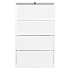 Hängeregistraturschrank, 2-bahnig, 4 Schübe, DIN A4, verkehrsweiß.