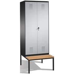 EVOLO Garderobenschrank, zueinander schlagende Türen, mit Sitzbank, 2 Abteile, A