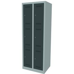 MonoBloc™ Schließfachschrank, 3 Fächer je Abteil, Breite 610 mm, 2 Abteile, 6 Fä
