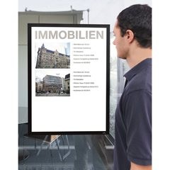 Poster-Magnetrahmen, selbstklebend, für Format 420 x 594 mm, Rahmen schwarz.