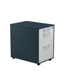 Schubladencontainer auf Rollen, HxT 570 x 600 mm, 1 Materialschub, 1 Hängeregistratur, anthrazitgrau