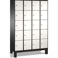 EVOLO Fächerschrank, mit Füßen, 4 Abteile, je 5 Fächer, Abteilbreite 300 mm, sch