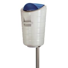 Outdoor-Abfallsammler, Volumen 50 l, BxHxT 444 x 744 x 325 mm, grau, Deckel blau.