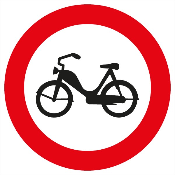 §52/8b Fahrverbot für Motorfahrräder | flaches Verkehrszeichen