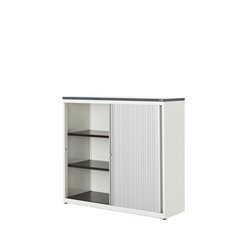 Querrollladenschrank, HxBxT 1180 x 1200 x 432 mm, Kunststoffplatte, 2 Fachböden,