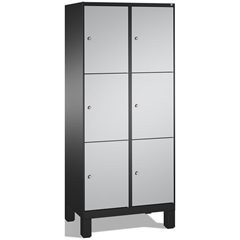 EVOLO Fächerschrank, mit Füßen, 2 Abteile, je 3 Fächer, Abteilbreite 400 mm, sch