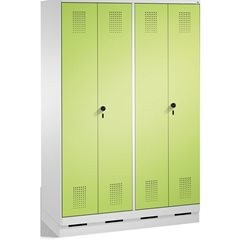 EVOLO Garderobenschrank, zueinander schlagende Türen, 4 Abteile, Abteilbreite 30