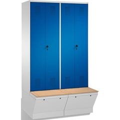 EVOLO Garderobenschrank, zueinander schlagende Türen, mit Aufbewahrungsbox, 4 Ab