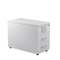 Schubladencontainer auf Rollen, HxT 579 x 800 mm, 3 Schubladen, lichtgrau / lichtgrau / lichtgrau.
